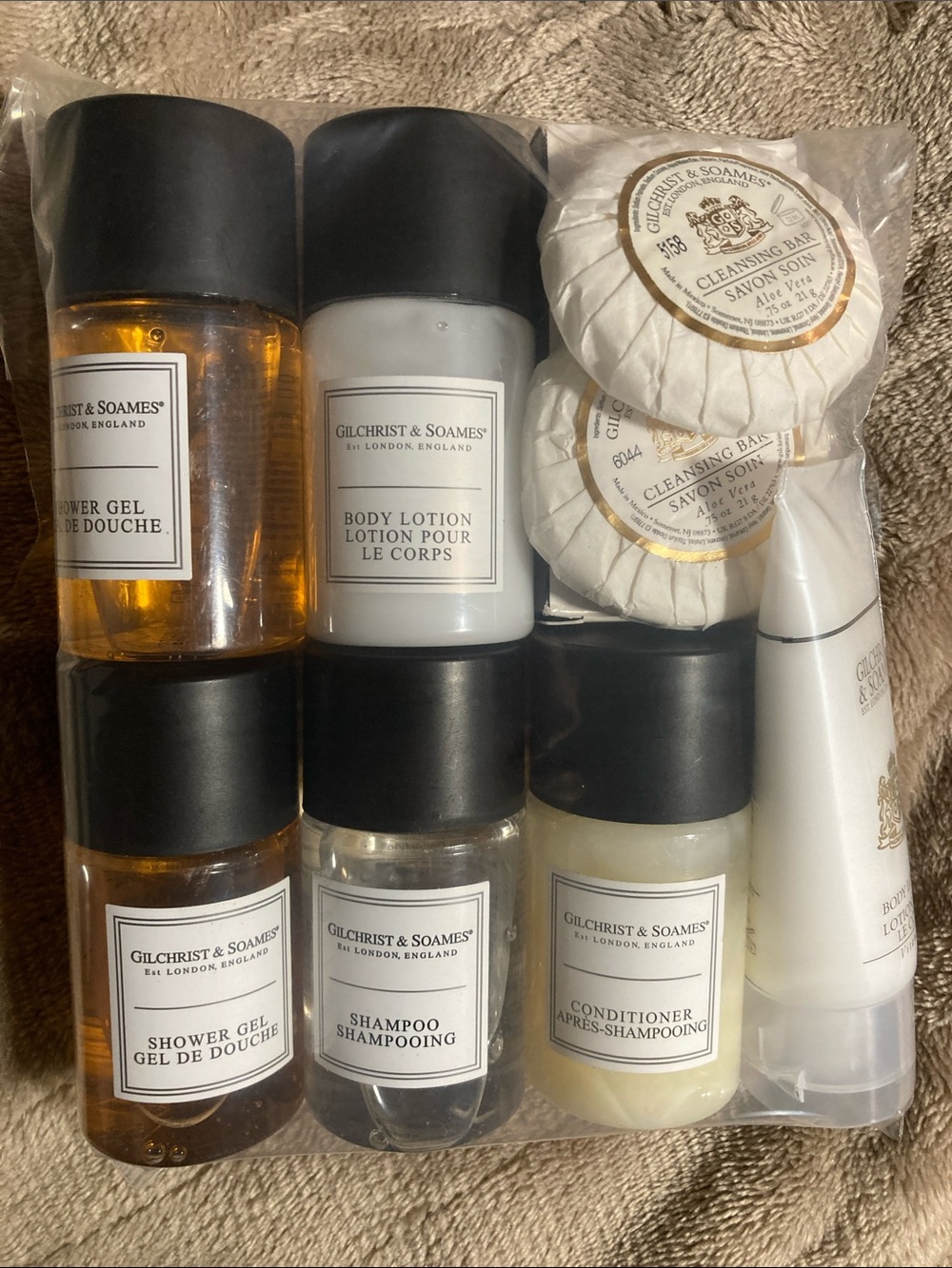10 Piece Gilchrist & Soames Hotel Travel Size Toiletry Set